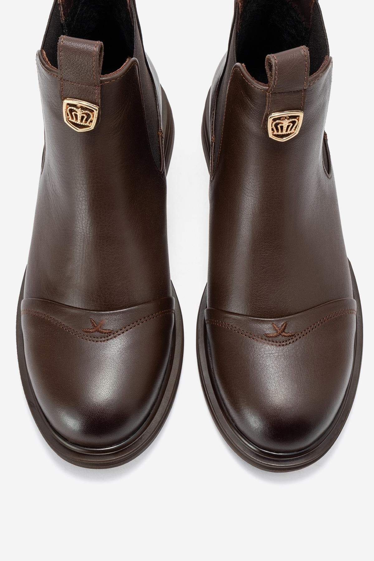 Sidney Leather Buckled Chelsea Boot, Alternate, color, Brown Leather