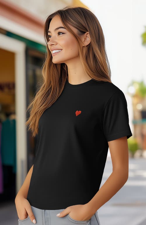 Dalix Womens Pixel Heart Jersey Relaxed Tee