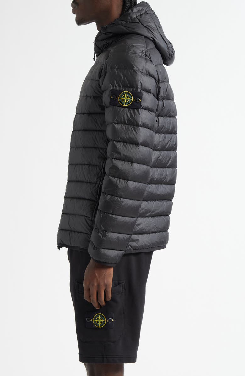 Stone Island Hooded Down Puffer Jacket, Alternate, color, Black