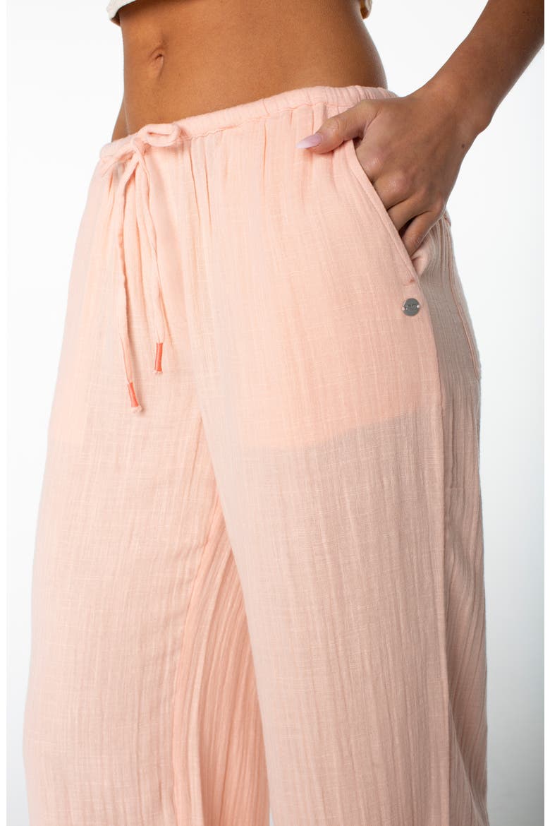 Iyla Cotton Crinkle Gauze Wide Leg Pants, Alternate, color, TROPICAL PEACH