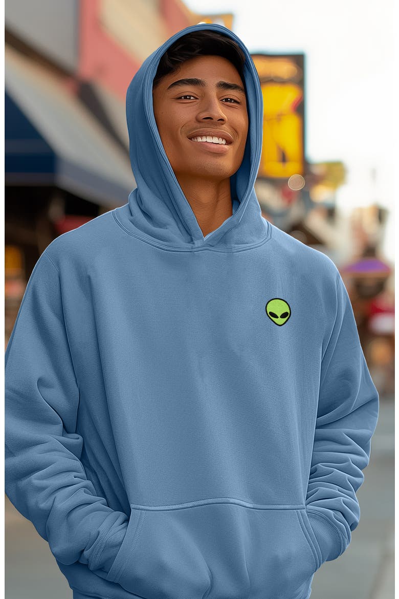 Alien Midweight Relaxed Hoodie, Alternate, color, Pebble Blue