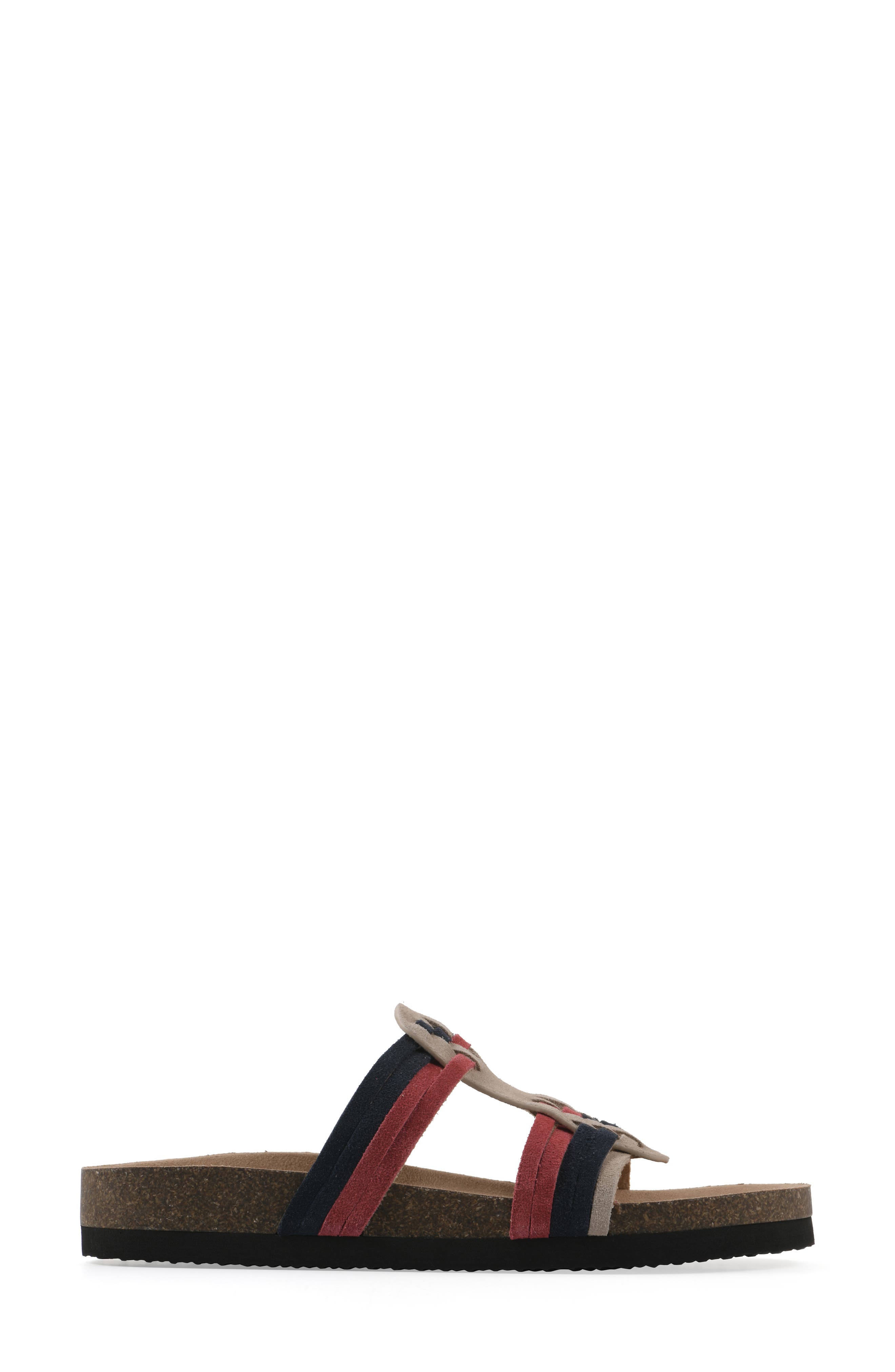 Halicore Slide Sandal, Alternate, color, AMERICANA/ MULTI/ SUEDE