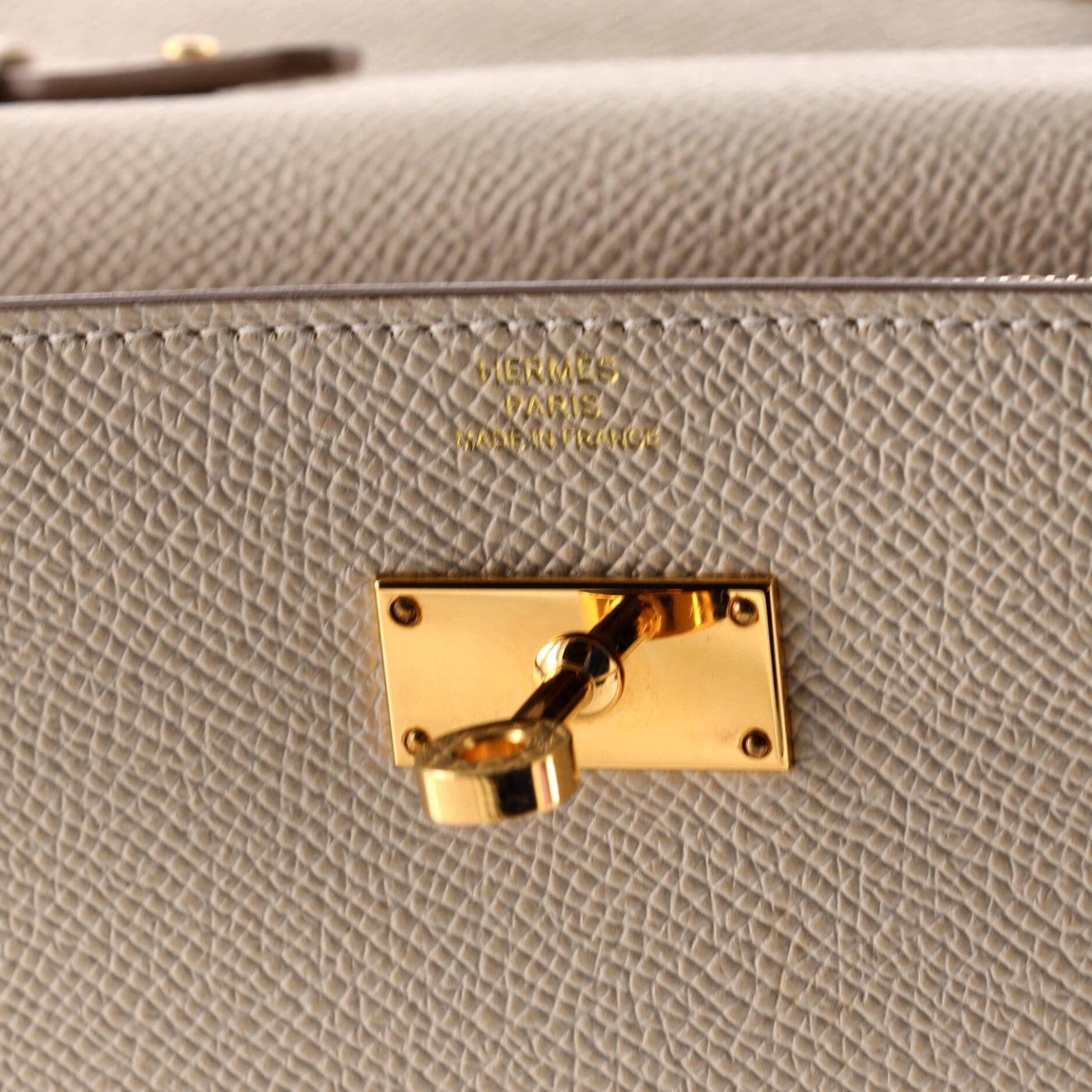 Pre-Owned Hermes Kelly To Go Wallet Epsom, Alternate, color, Beton