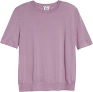Lafayette 148 New York Short Sleeve Cashmere Crewneck Sweater