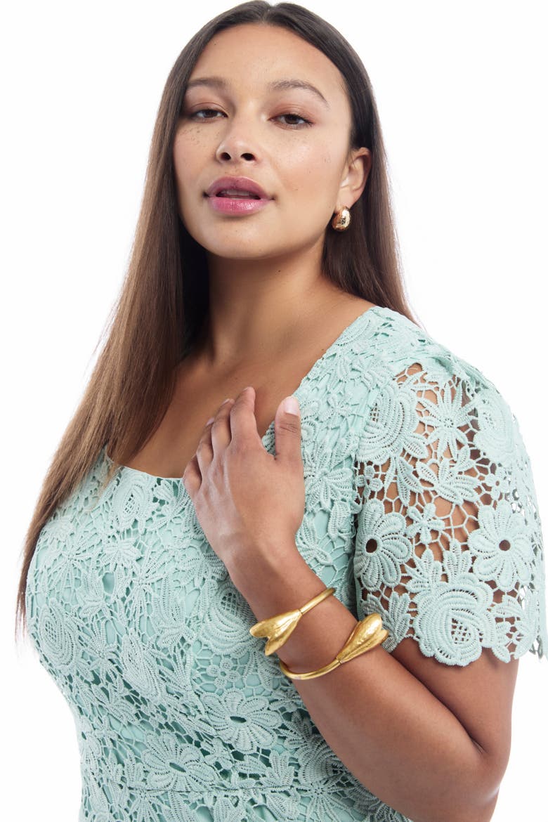 Square Neck Lace Midi Dress, Alternate, color, ANTIQUE MINT