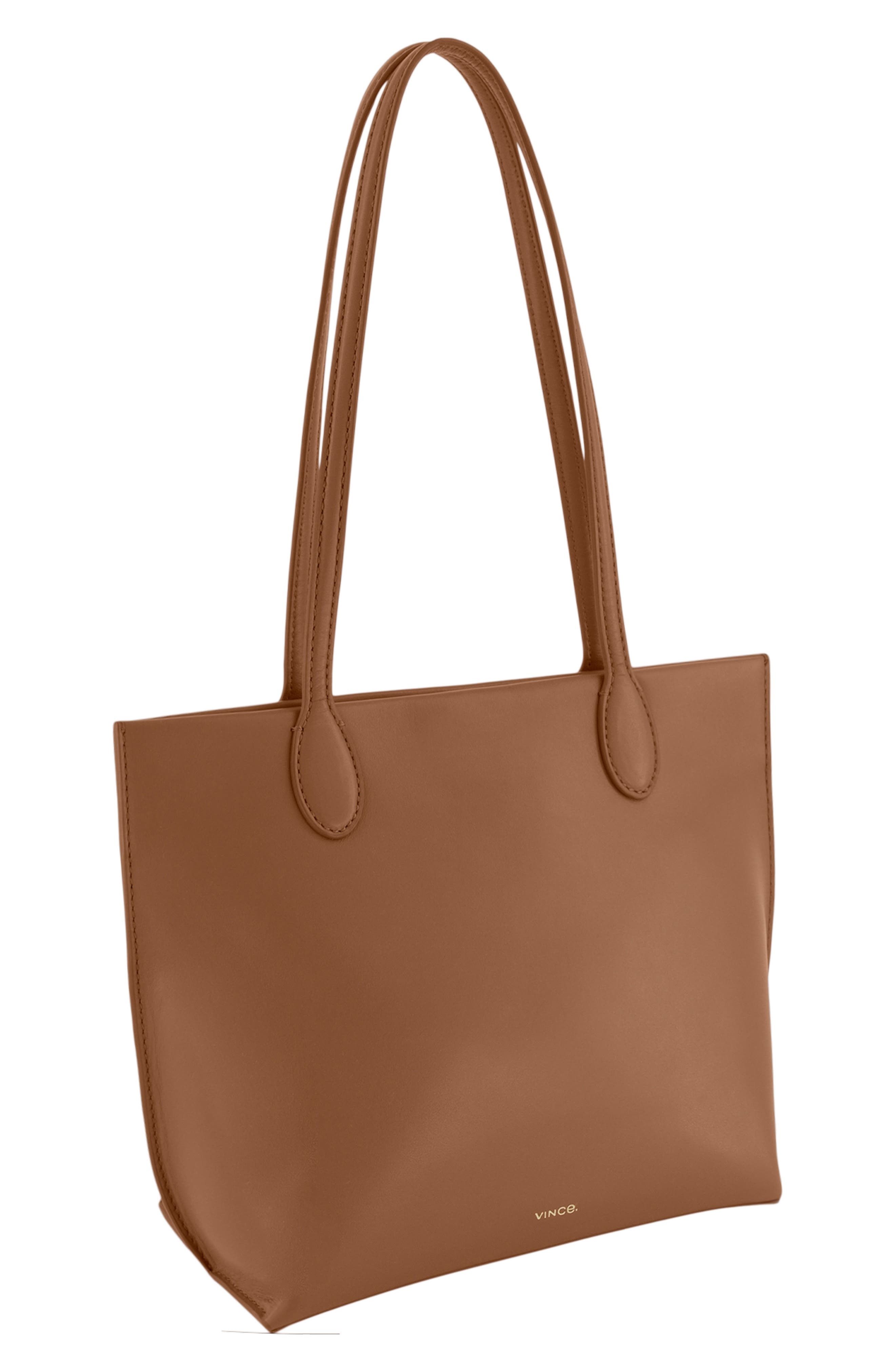 Mini Athene Nappa Leather Tote, Alternate, color, SADDLE