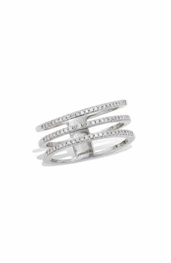 SAVVY CIE JEWELS Triple Row Diamond Statement Ring
