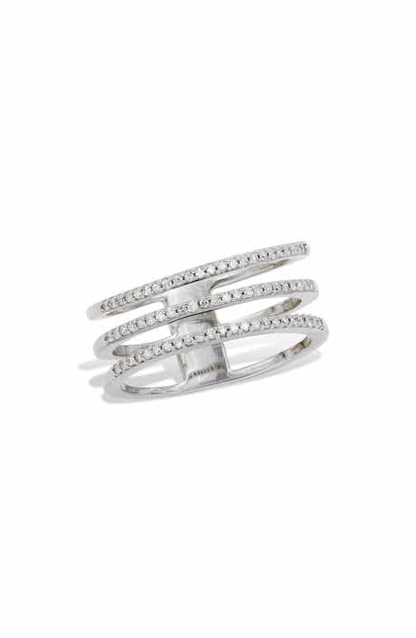 SAVVY CIE JEWELS Triple Row Diamond Statement Ring
