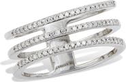 SAVVY CIE JEWELS Triple Row Diamond Statement Ring