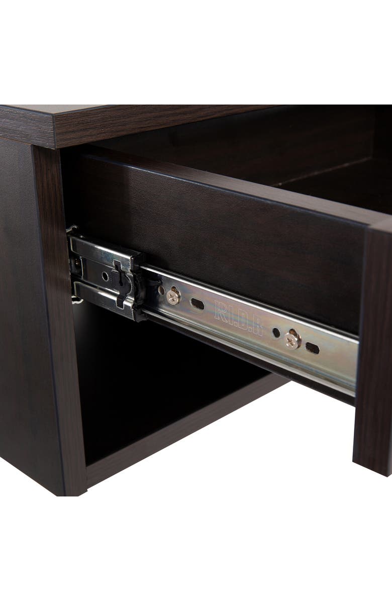 JONATHAN Y Ettore Mid-Century Modern Floating Wall Mounted Nightstand with Soft-Close Drawer and Cable Hole, Alternate, color, Black