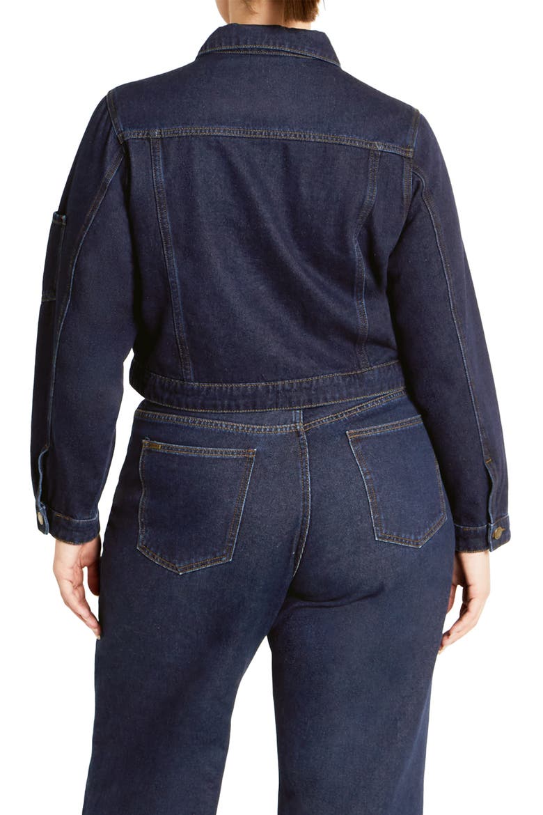 Jojo Denim Jacket, Alternate, color, DARK DENIM