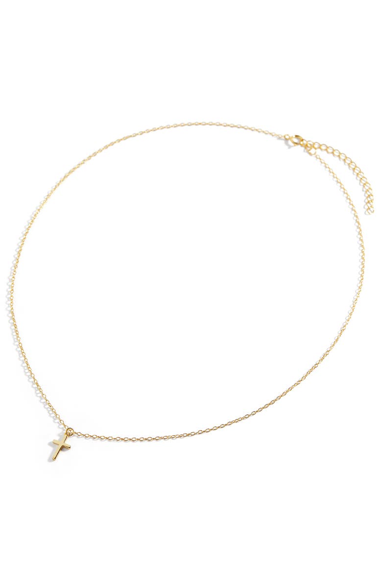Mint & Lily Classic Cross Necklace, Alternate, color, 18K Gold Over Sterling Silver
