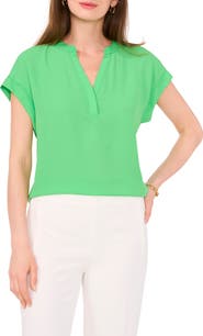 Chaus Split Neck Georgette Blouse