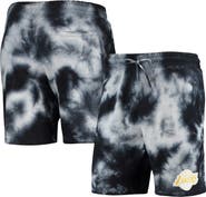 New Era Men's New Era Black Los Angeles Lakers Fleece Tie-Dye Shorts