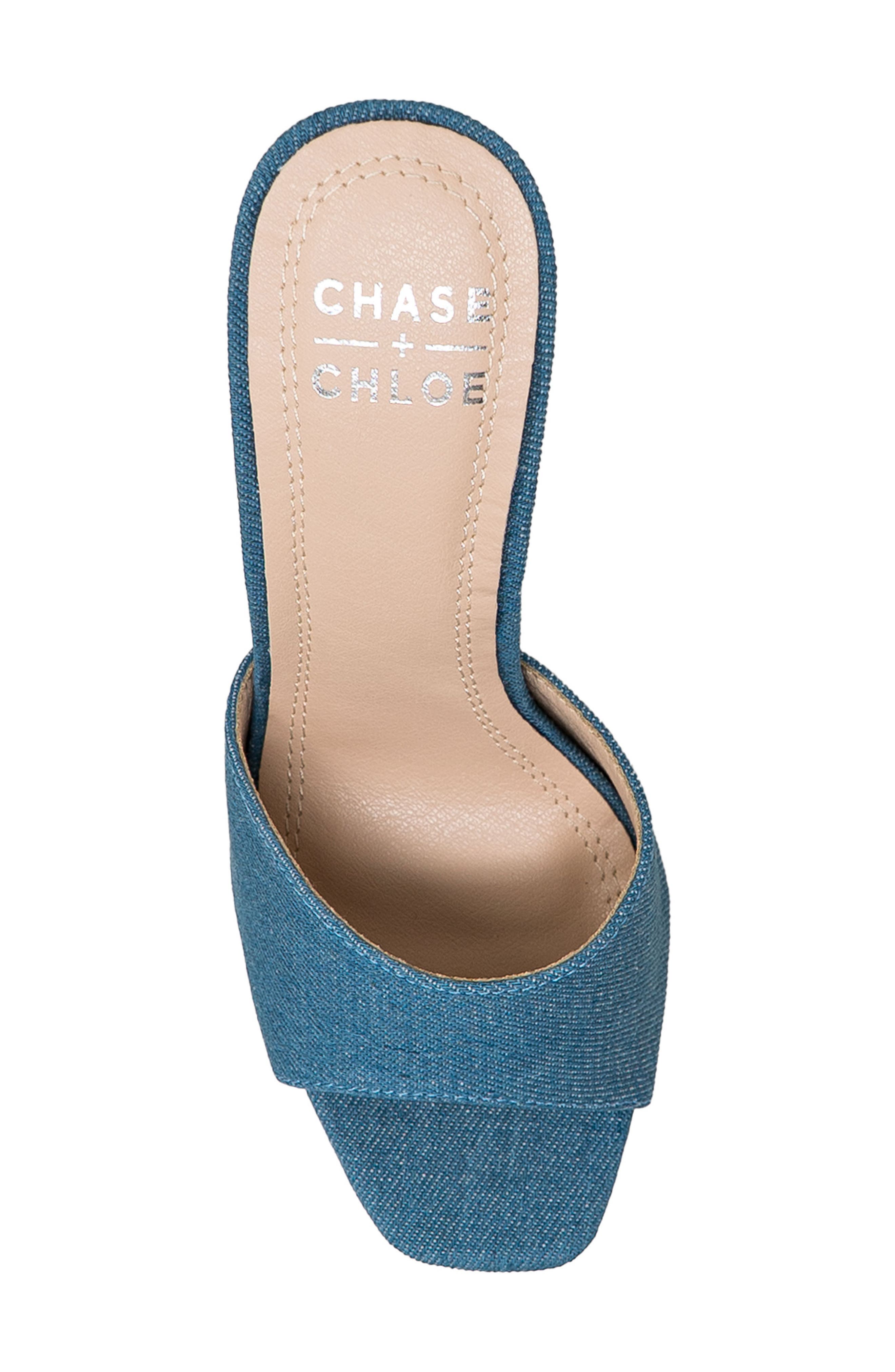 CHASE AND CHLOE Platform Sandal, Alternate, color, Denim