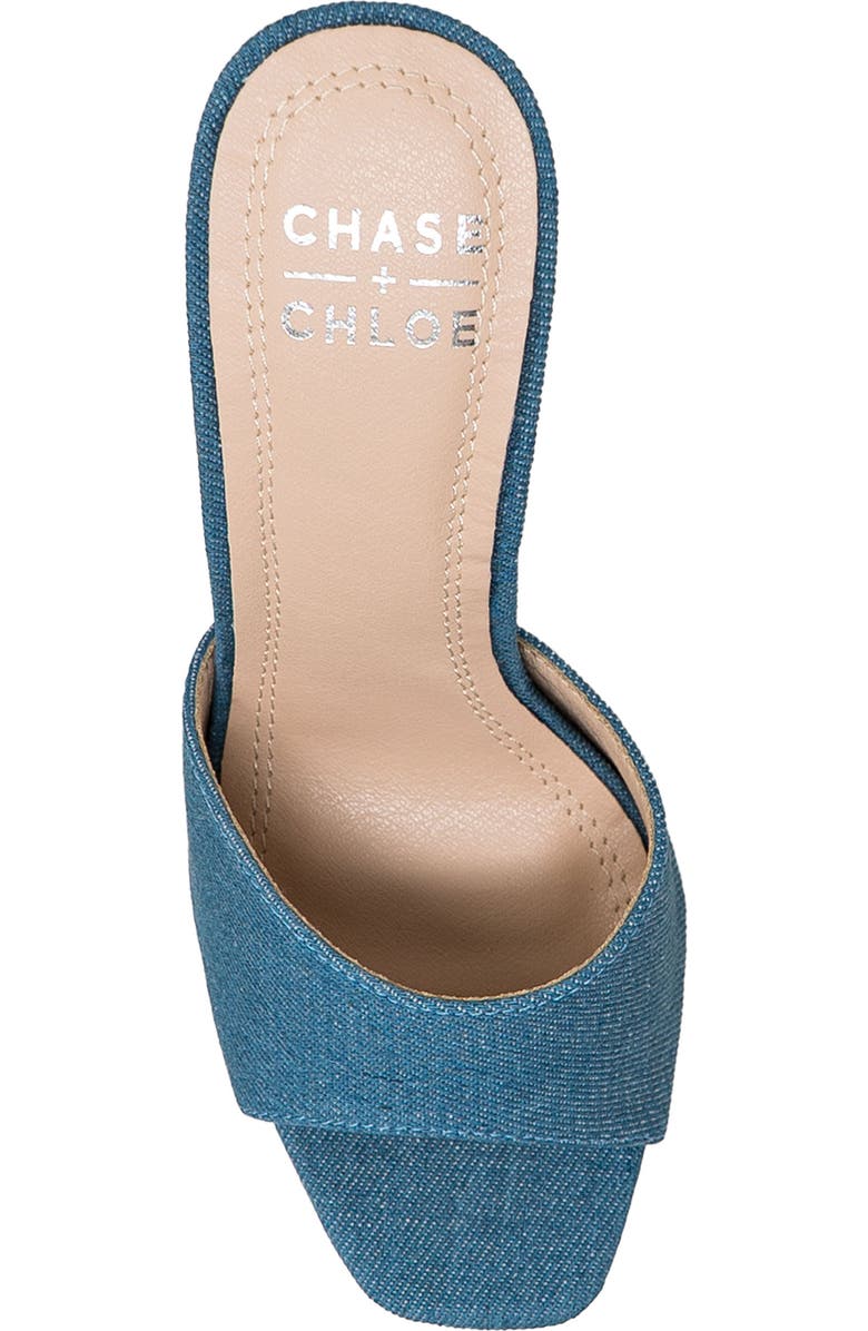 CHASE AND CHLOE Platform Sandal, Alternate, color, Denim