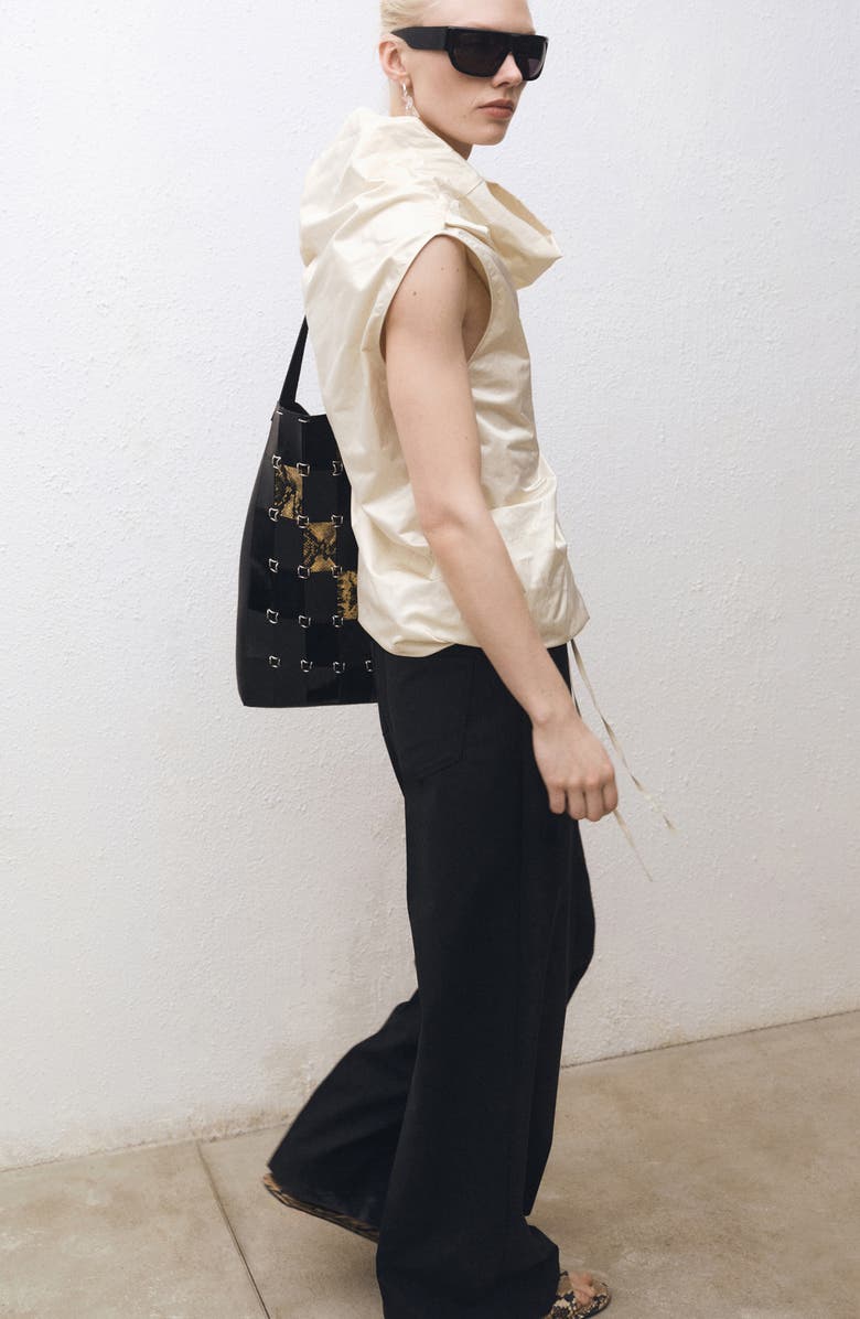 MANGO Asymmetric Draped One-Shoulder Dress, Alternate, color, Ecru