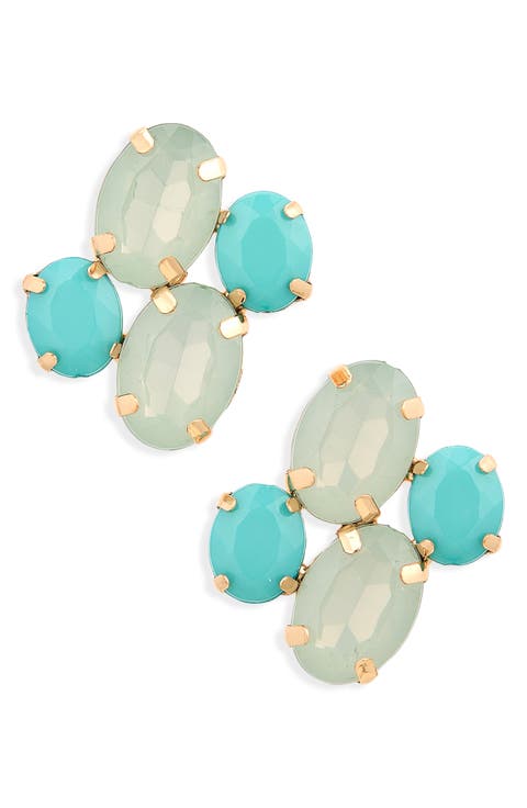 Crystal Cluster Stud Earrings