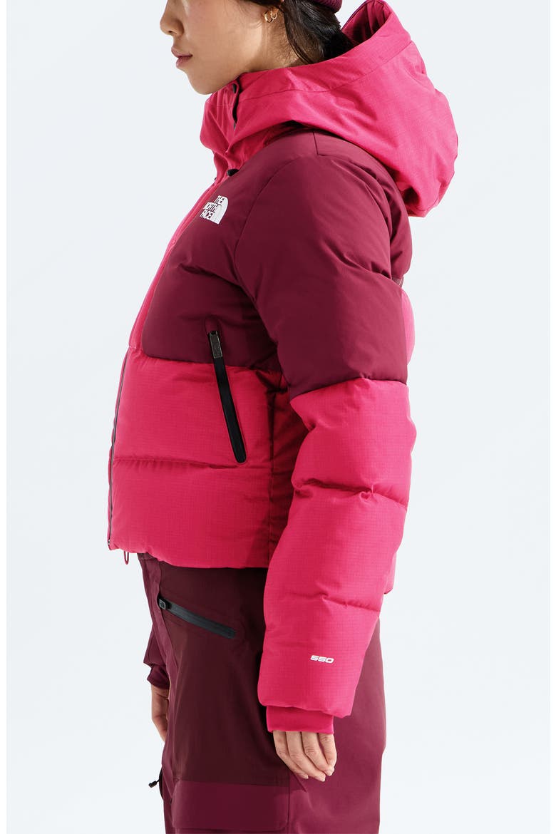 Cold Spell Crop Down Jacket, Alternate, color, LALI GURAN/ BURGUNDY CRUSH