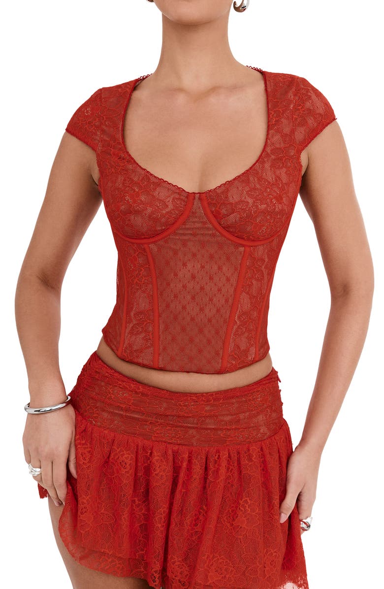 Mistress Rocks Lace Corset Top, Main, color, 