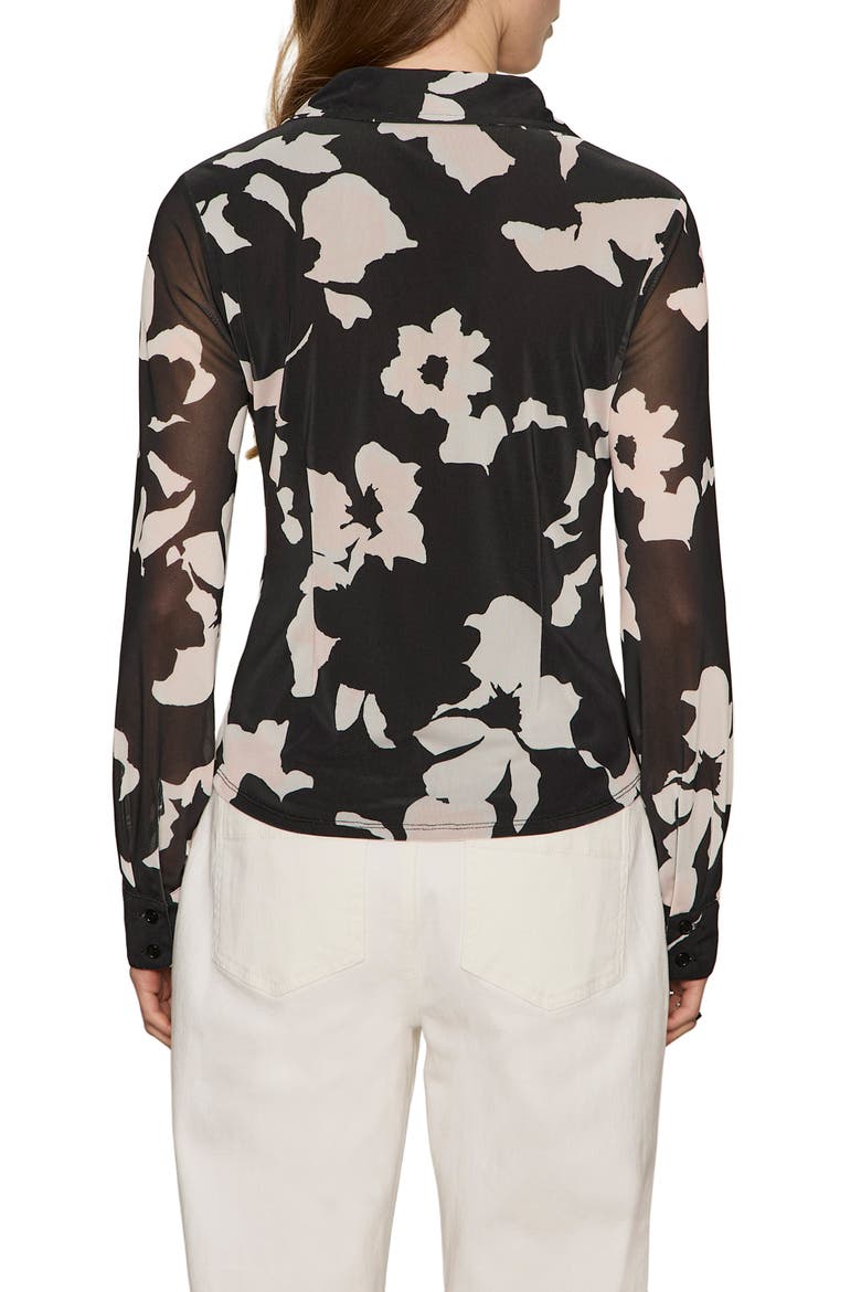Mesh Button-Down Shirt, Alternate, color, PETAL WHIS