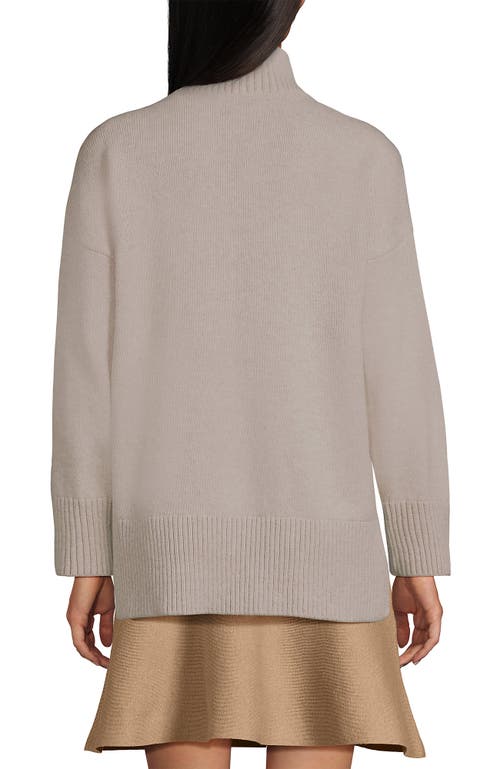 Lands' End Dweller Split Hem Turtleneck Sweater In Brown