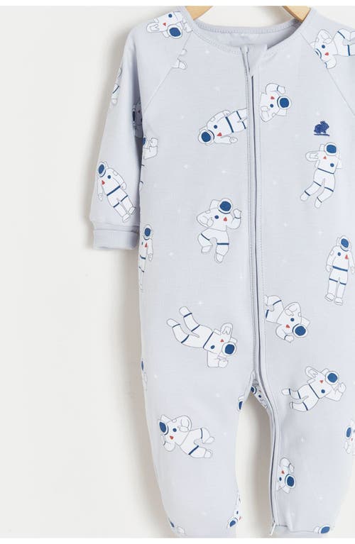 Babycottons Cosmos Glow One-piece Pajamas In Grey