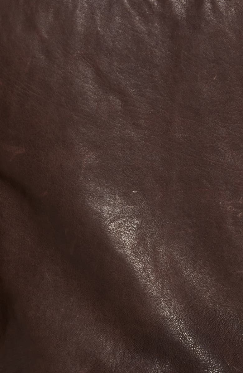 Schott NYC Leather Moto Jacket, Alternate, color, Brown