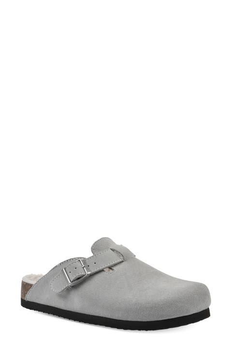 Bari Faux Shearling Footbed Suede Mule
