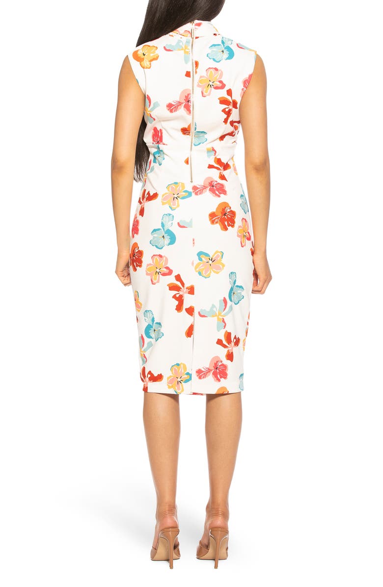 Alexia Admor Elouise Floral Draped Cutout Midi Dress, Alternate, color,