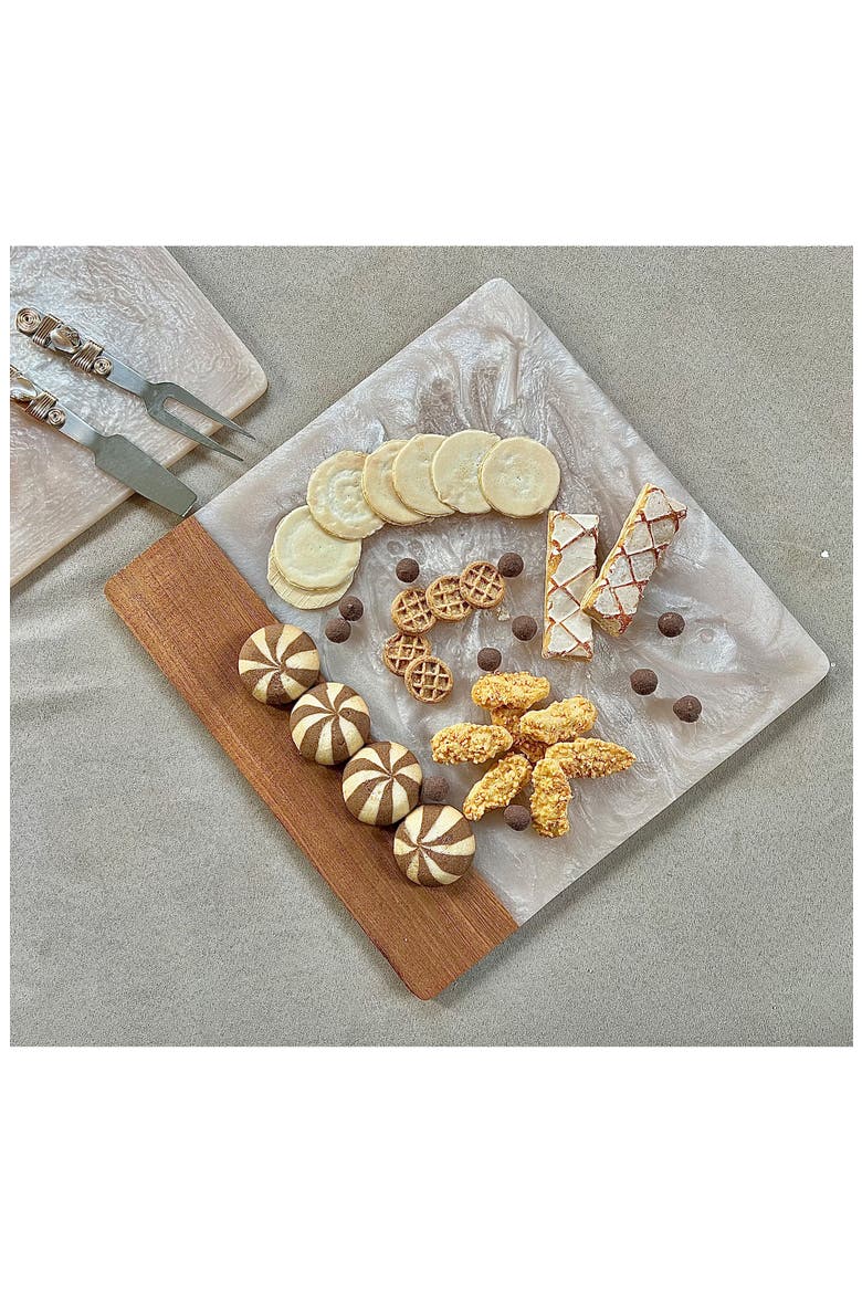 Wood & Resin Cheese Board, Alternate, color, IVORY