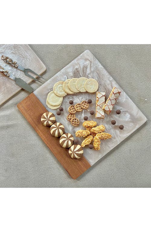 Tiramisu Resin & Wood Cheese Board In White