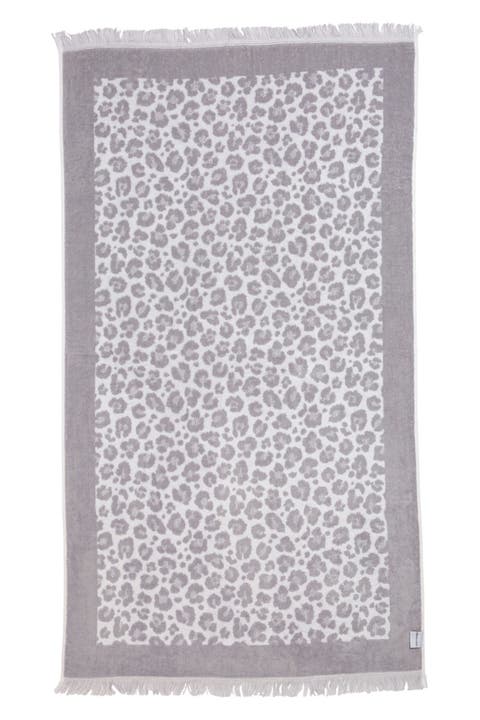 Leopard Print Organic Cotton Full Terry Turkish Towel
