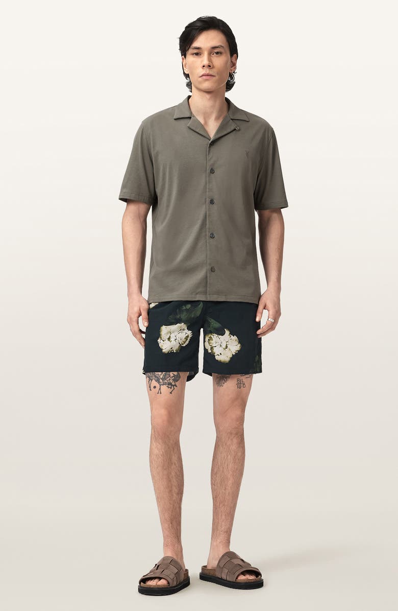 AllSaints Novelle Swim Trunks, Alternate, color, Jet Black