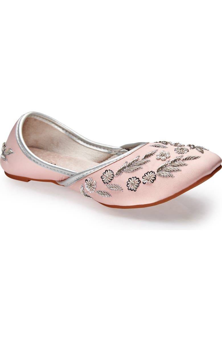 FUCHSIA Amira Floral Embroidered Jutti Flat, Main, color, Rosegold