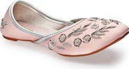 FUCHSIA Amira Floral Embroidered Jutti Flat
