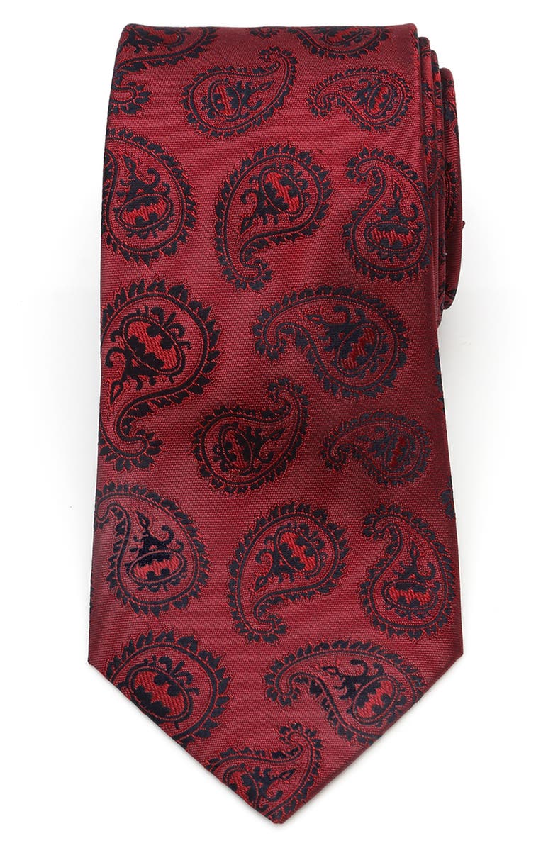Cufflinks, Inc. Batman Paisley Silk Tie, Alternate, color, Red