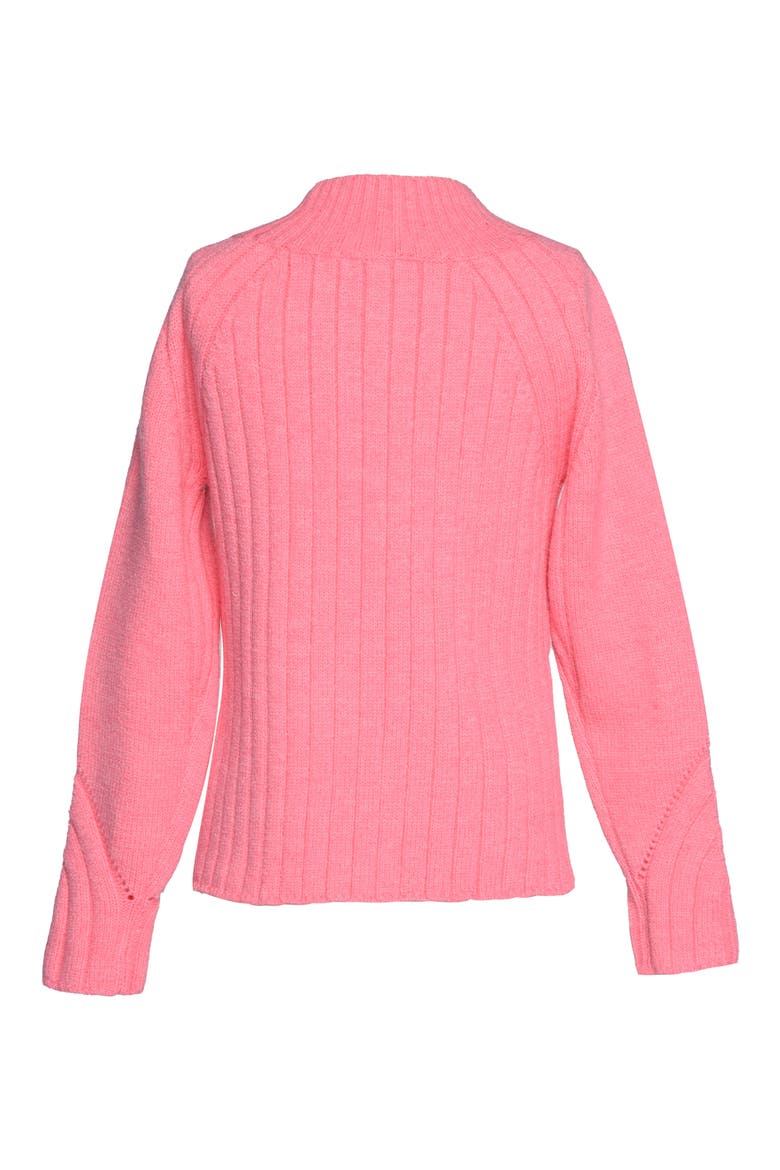 Kids' Ribbed Mock Neck Sweater, Alternate, color, NEON PINK