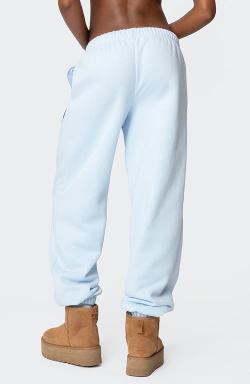 Edikted La Love Relaxed Fit Sweatpants In Light-blue