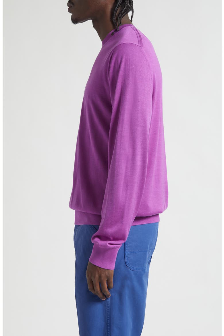 Fluid Silk Crewneck Sweater, Alternate, color, BRIGHT MAUVE