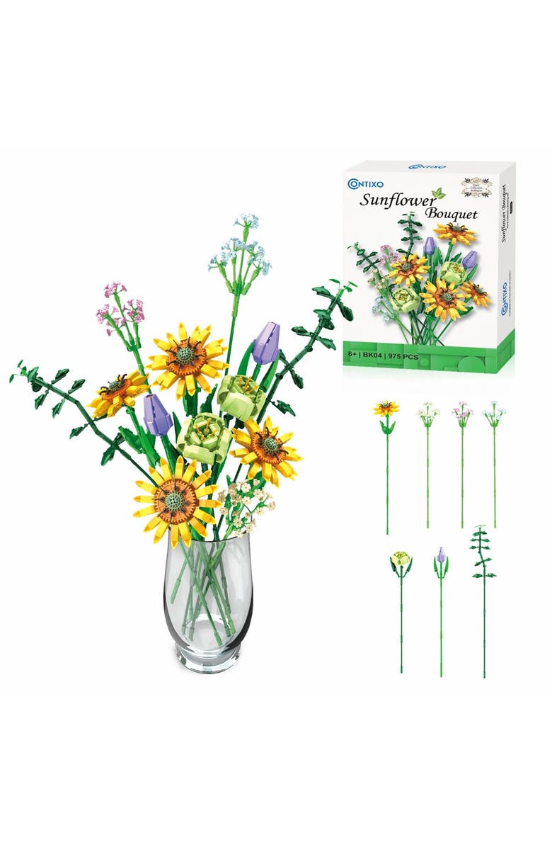 CONTIXO Sunflower Bouquet Building Set, Main, color, Yellow