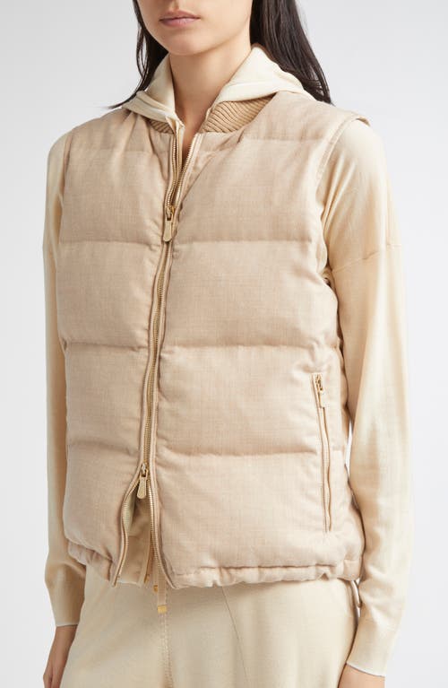 Eleventy Wool Blend Down Vest In Nude
