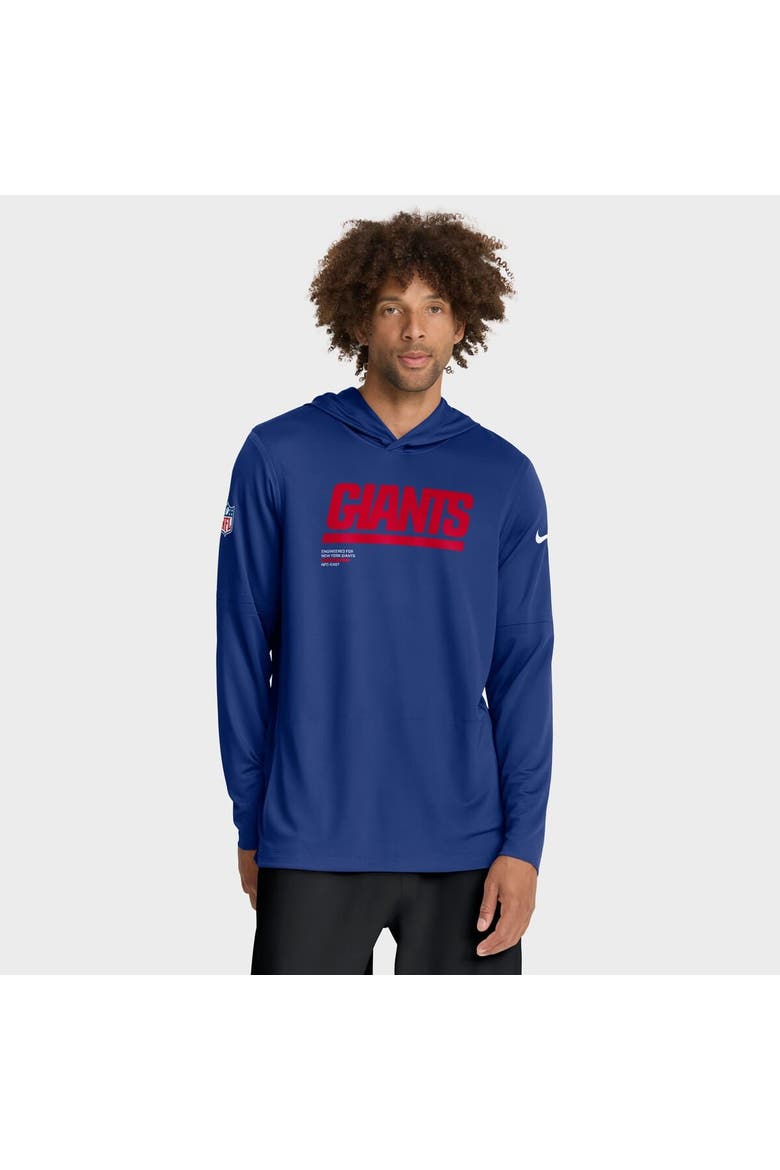 Men's Nike Royal New York Giants Sideline Pure Fury Performance Long Sleeve Hoodie T-Shirt, Alternate, color, Royal