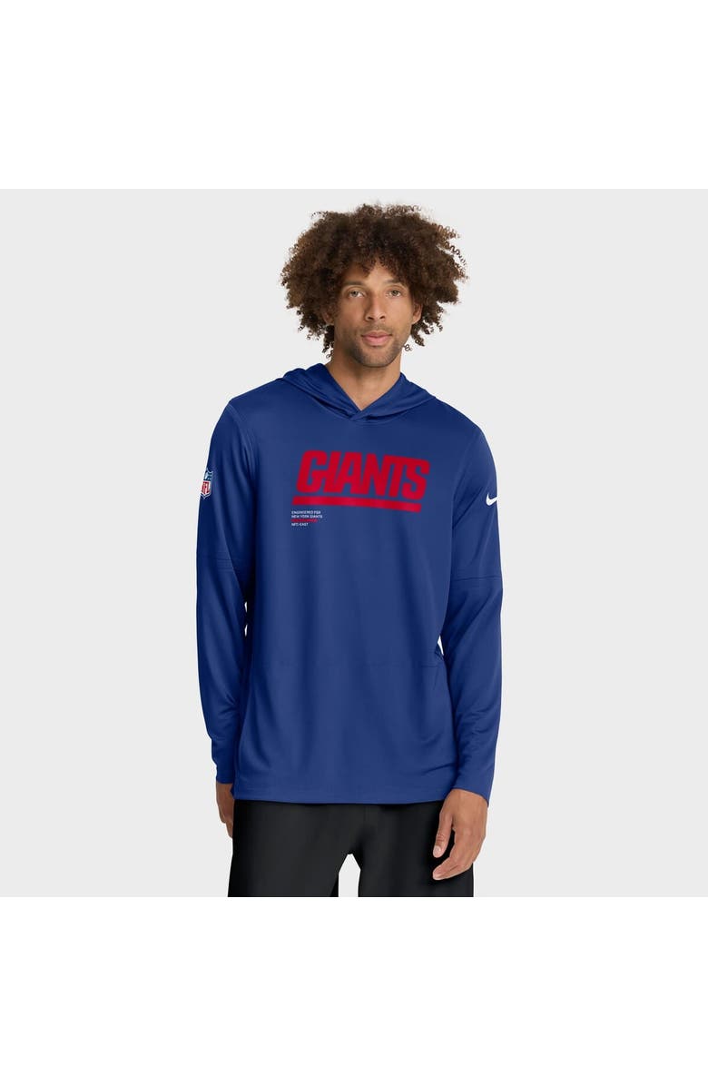 Nike Men's Nike Royal New York Giants Sideline Pure Fury Performance Long Sleeve Hoodie T-Shirt, Alternate, color, Royal