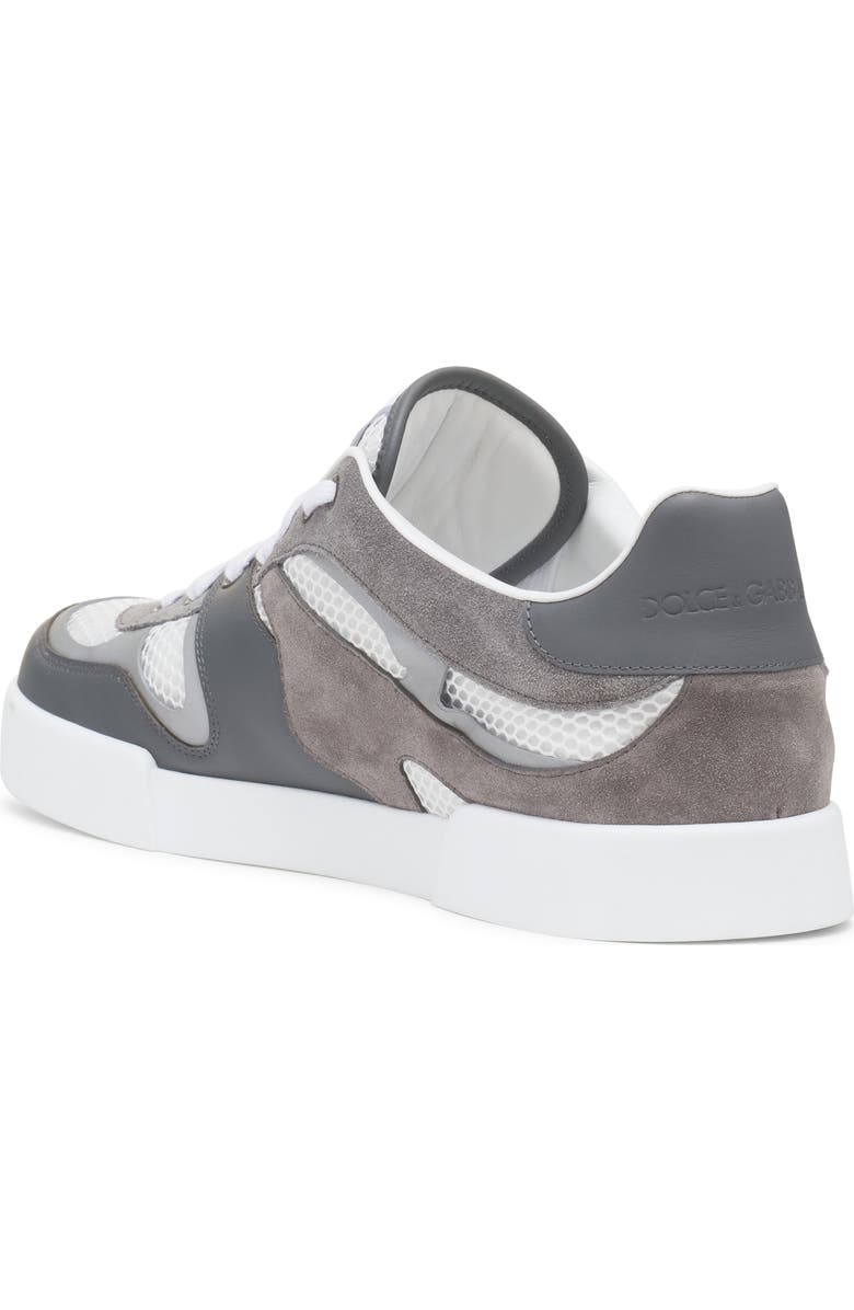 Dolce&Gabbana Mesh & Leather Sneaker, Alternate, color, Bianco/ Grigio Scuro