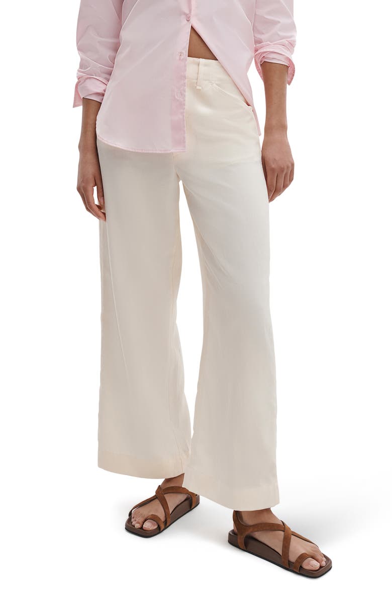 rag & bone Allison Ankle Wide Leg Pants, Main, color, Ivory
