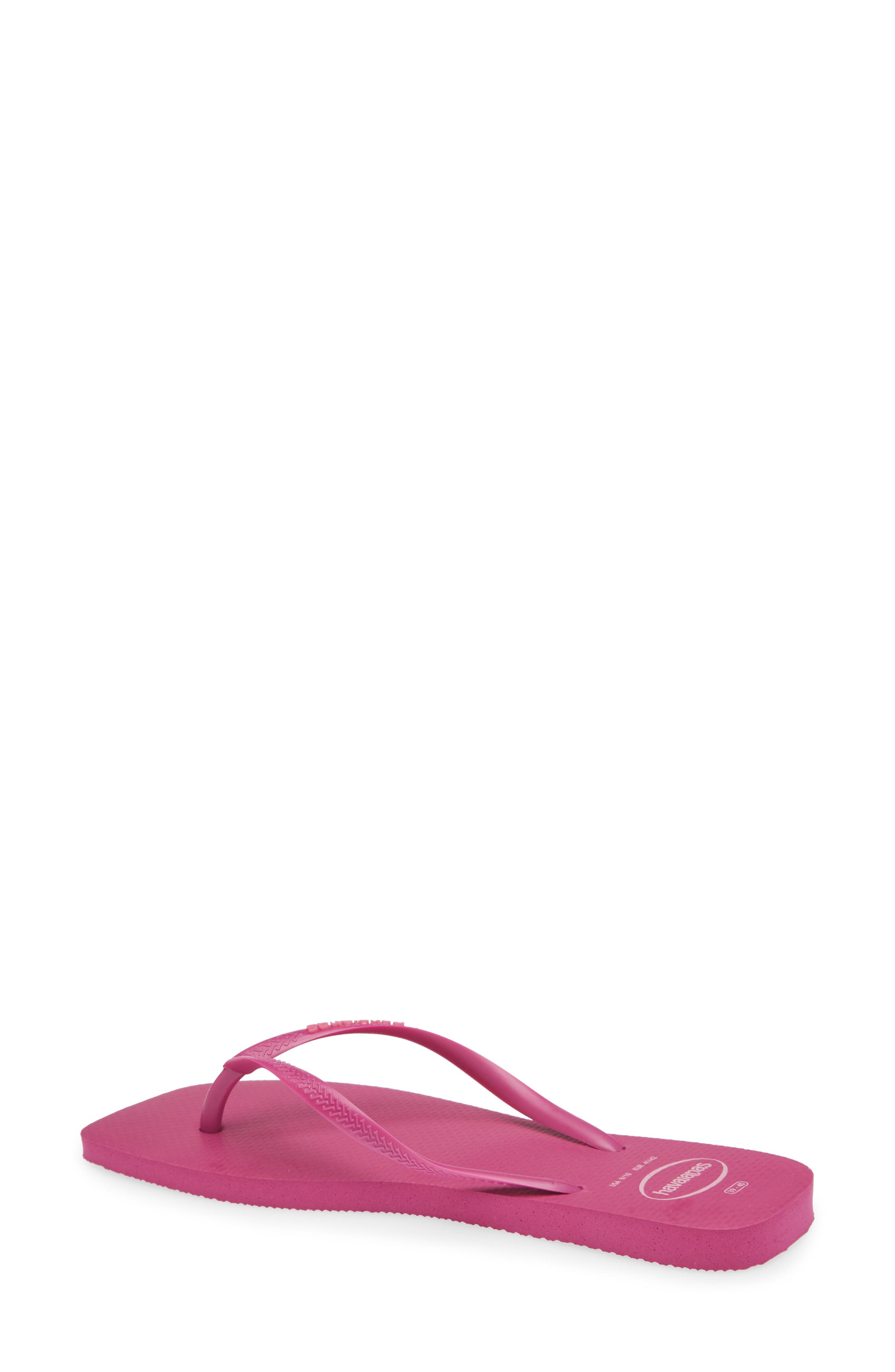 Havaianas Slim Square Logo Flip Flop, Alternate, color, Rose Gum