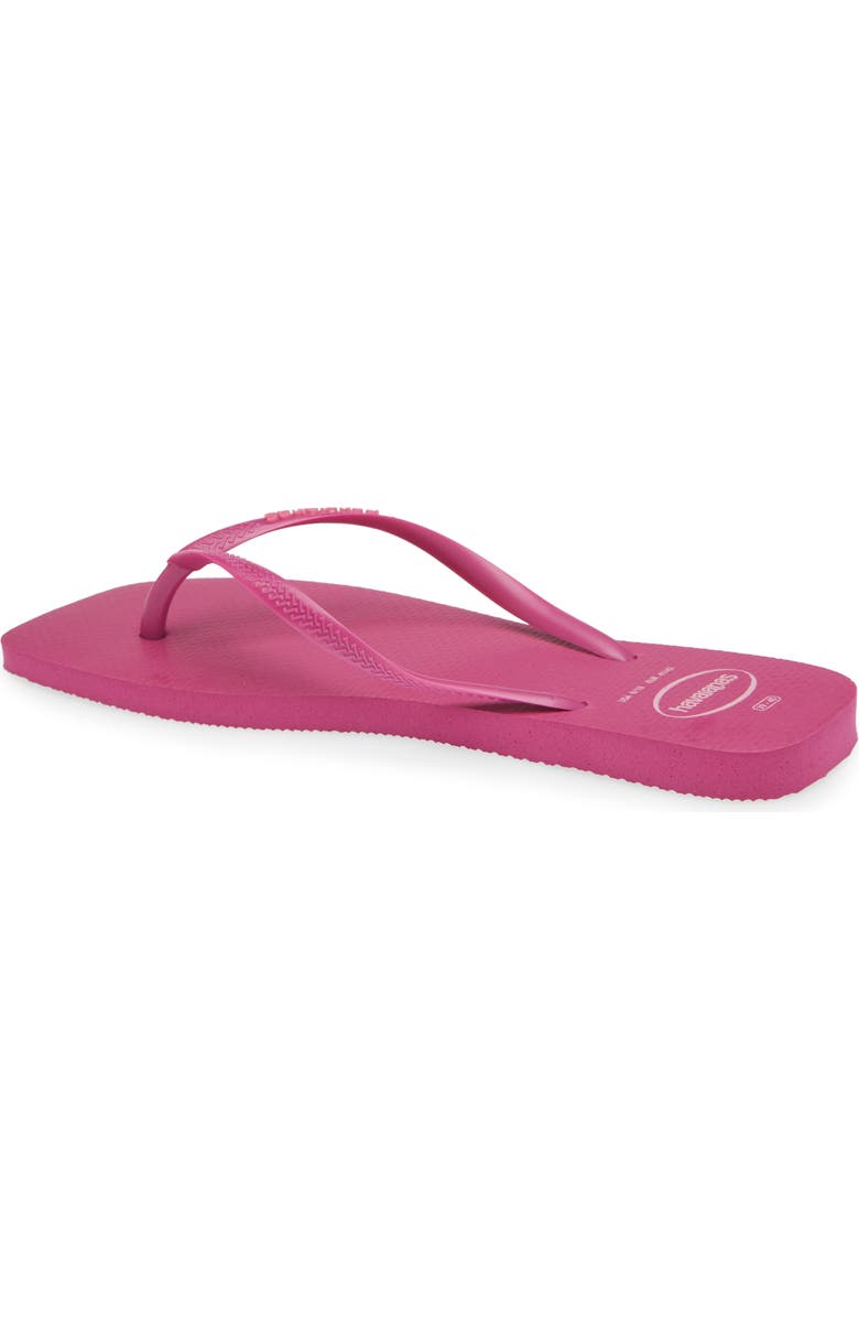 Havaianas Slim Square Logo Flip Flop, Alternate, color, Rose Gum