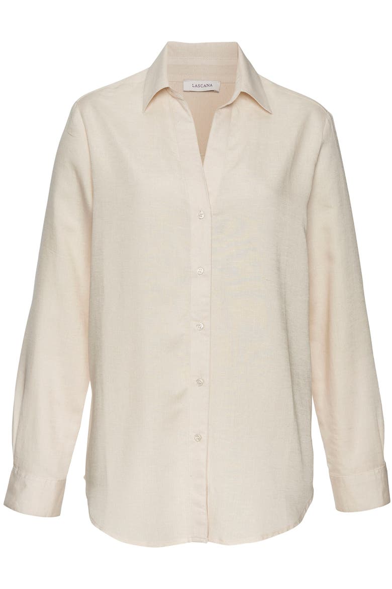 Button Down Blouse, Alternate, color, Natural