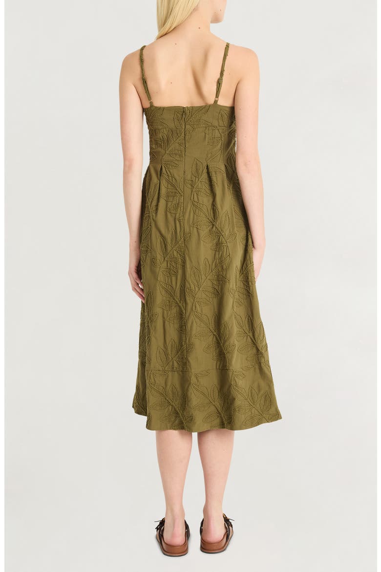 Embroidered Cotton A-Line Sundress, Alternate, color, CAPULET OLIVE